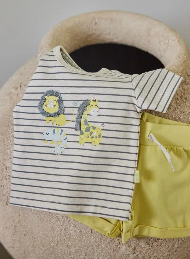 Dirkje Boys Striped T-Shirt and Shorts Set